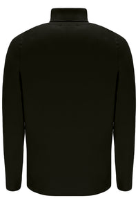 Displays the Black 'FILA' branded 19th Classic Roll Neck Sweater