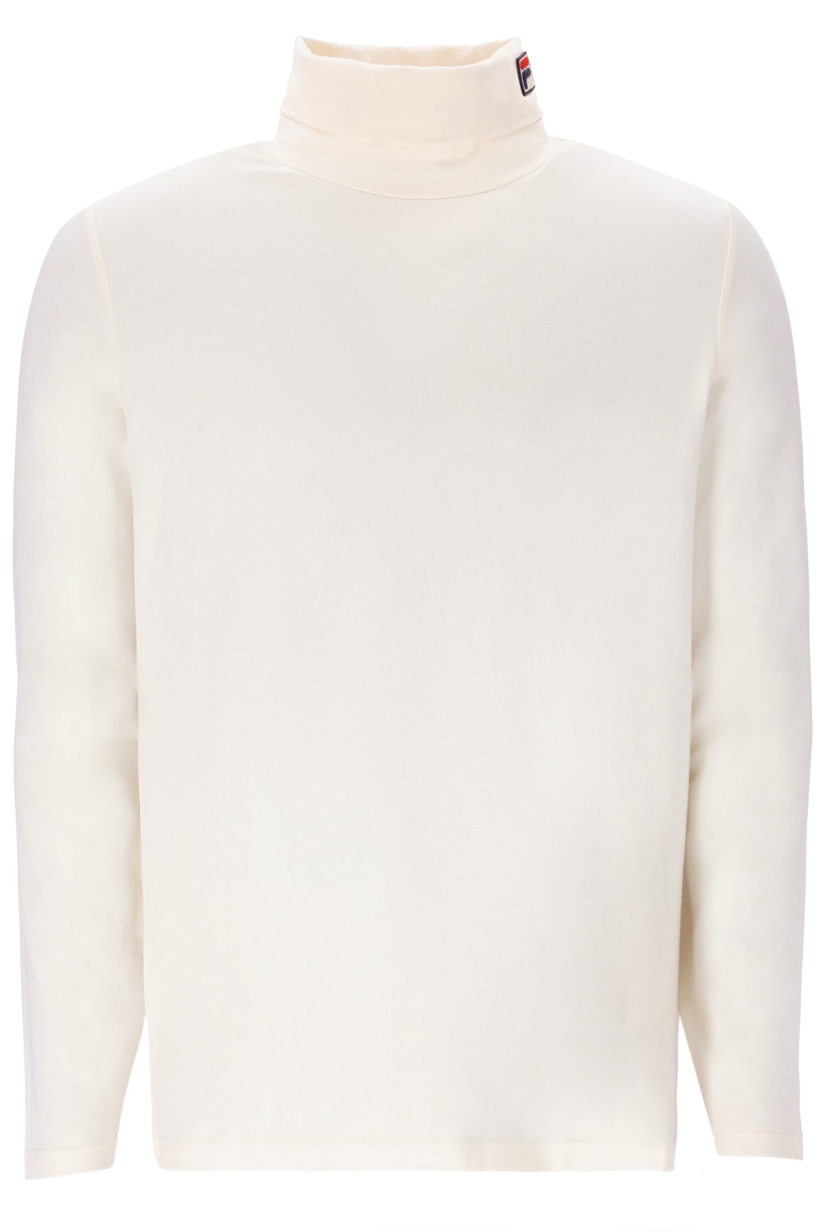 Displays the Gardenia 'FILA' branded 19th Classic Roll Neck Sweater