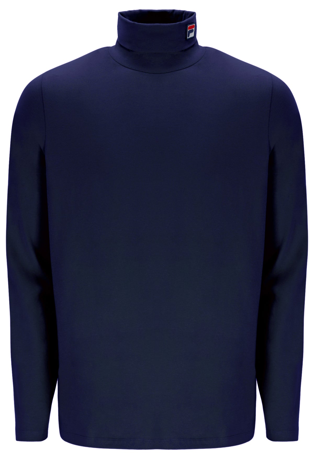 Displays Blue Peacoat 'FILA' branded 19th Classic Roll Neck Sweater