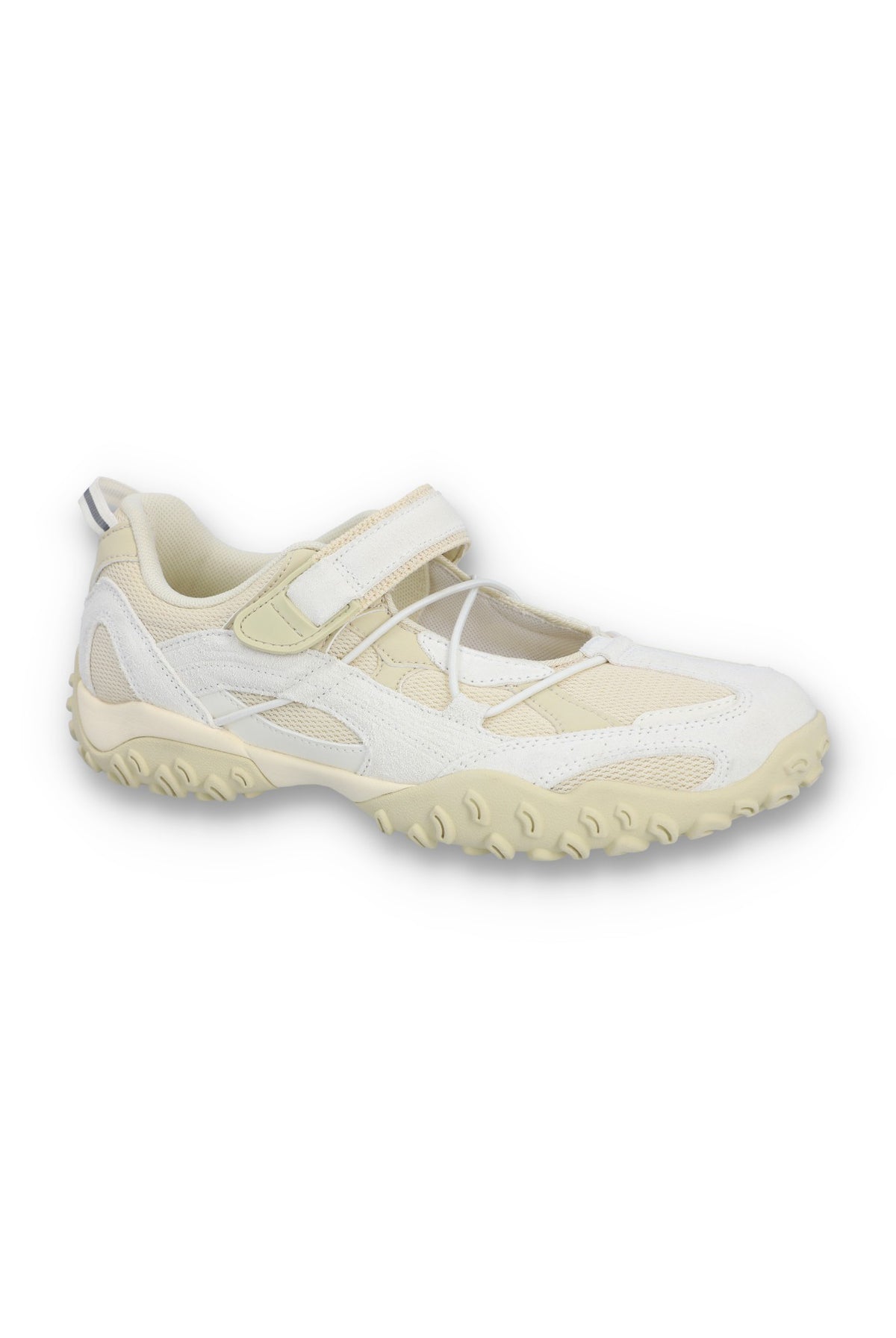 White and beige shoe on a white background