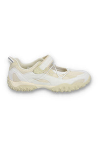 White and beige shoe on a white background