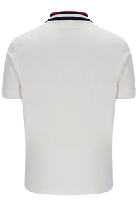 Displays the Gardenia 'FILA' branded Achille Heritage Tape Basic Polo
