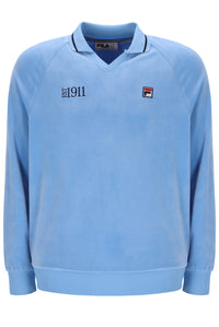 Displays the Frozen 'FILA' branded Fjord Alfredo 1911 Velour Raglan Long-Sleeve Top