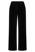 Displays Black & Gardenia 'FILA' branded Angel Velour Wide Leg Pant