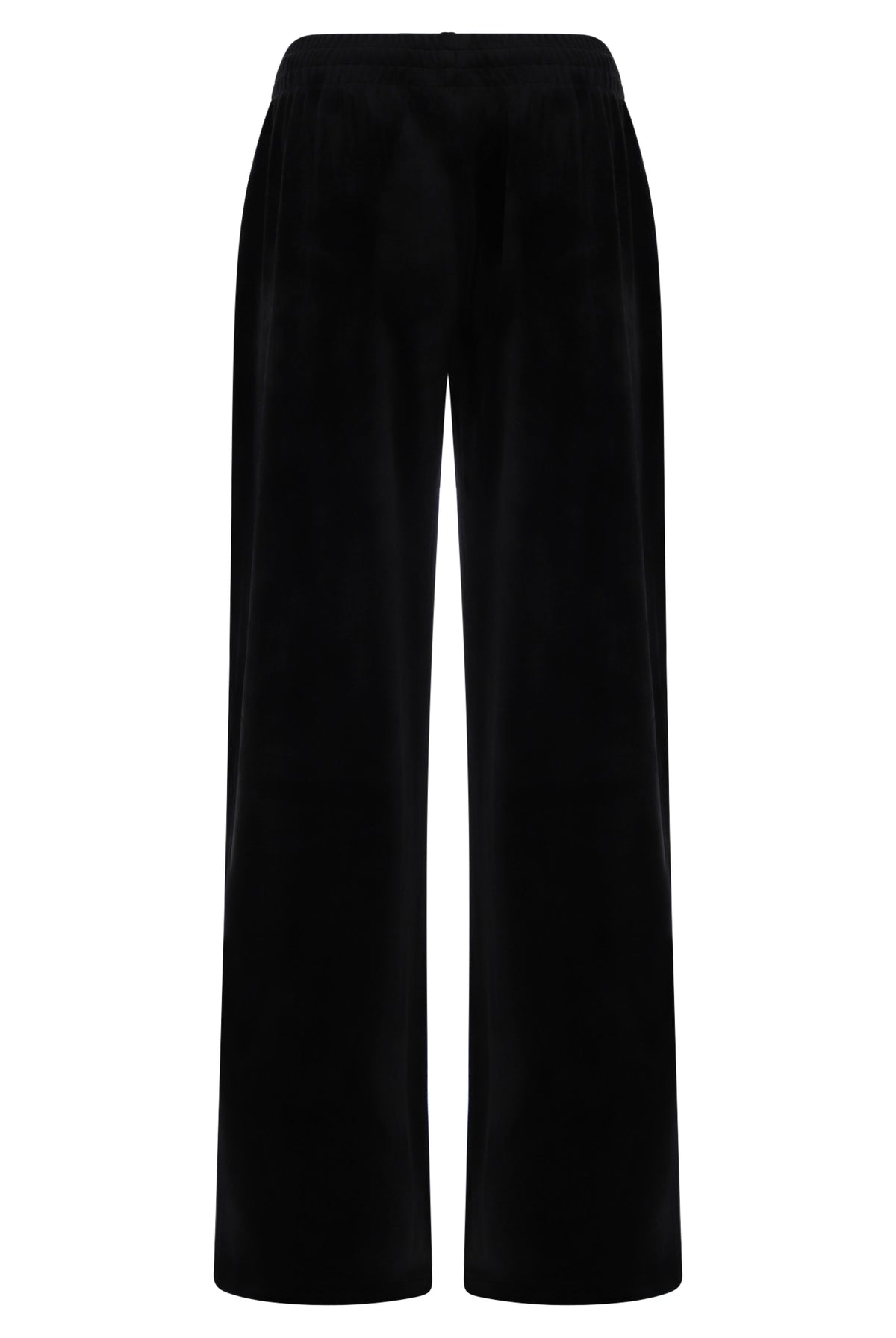 Displays Black & Gardenia 'FILA' branded Angel Velour Wide Leg Pant