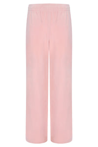 Displays the Pale Lilac & Gardenia 'FILA' branded Angel Velour Wide Leg Pant