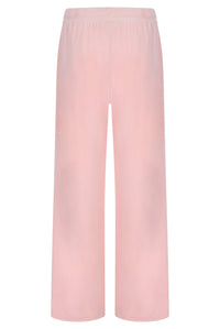 Displays the Pale Lilac & Gardenia 'FILA' branded Angel Velour Wide Leg Pant