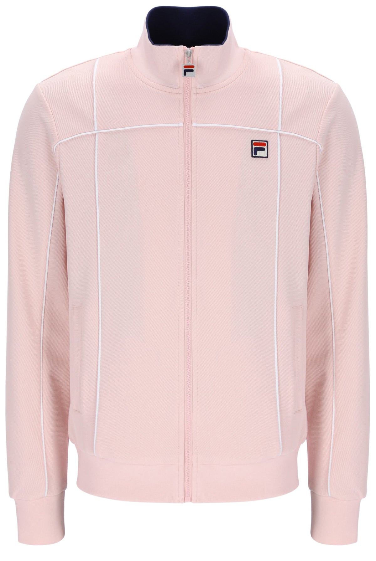 Pink jacket with a brand logo on a white background