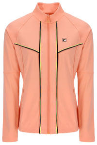 Displays the Sunset 'FILA' branded Backspin Tennis Track Top