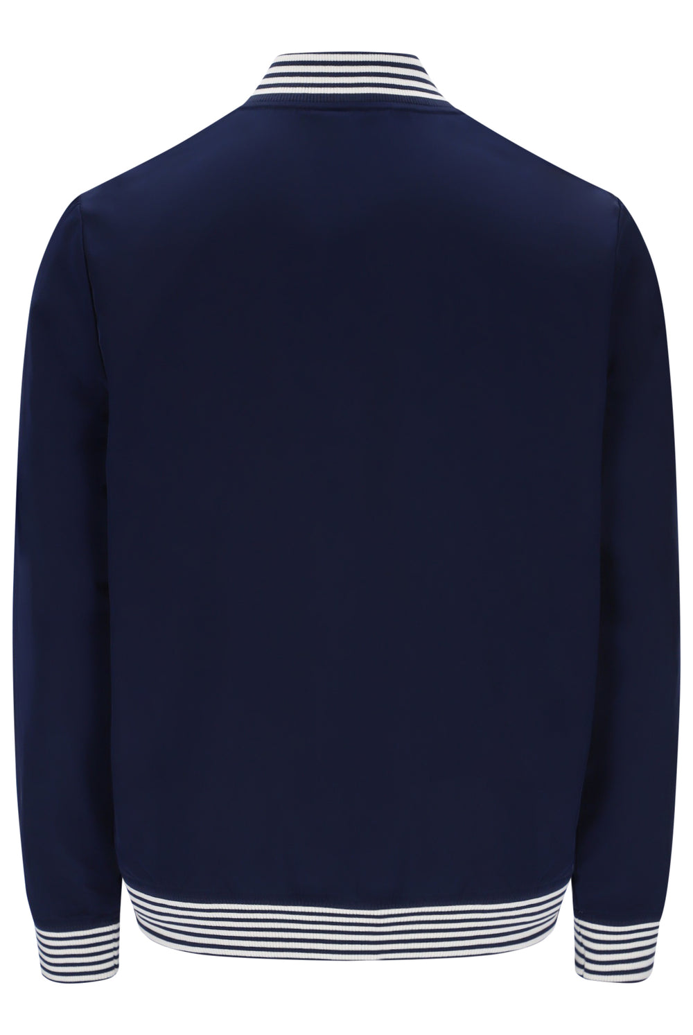 Displays the Navy 'Fila' branded Gardenia Badrick Jacket