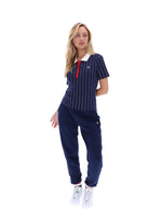 Fila Navy Bai Fitted BB1 Pinstripe Polo