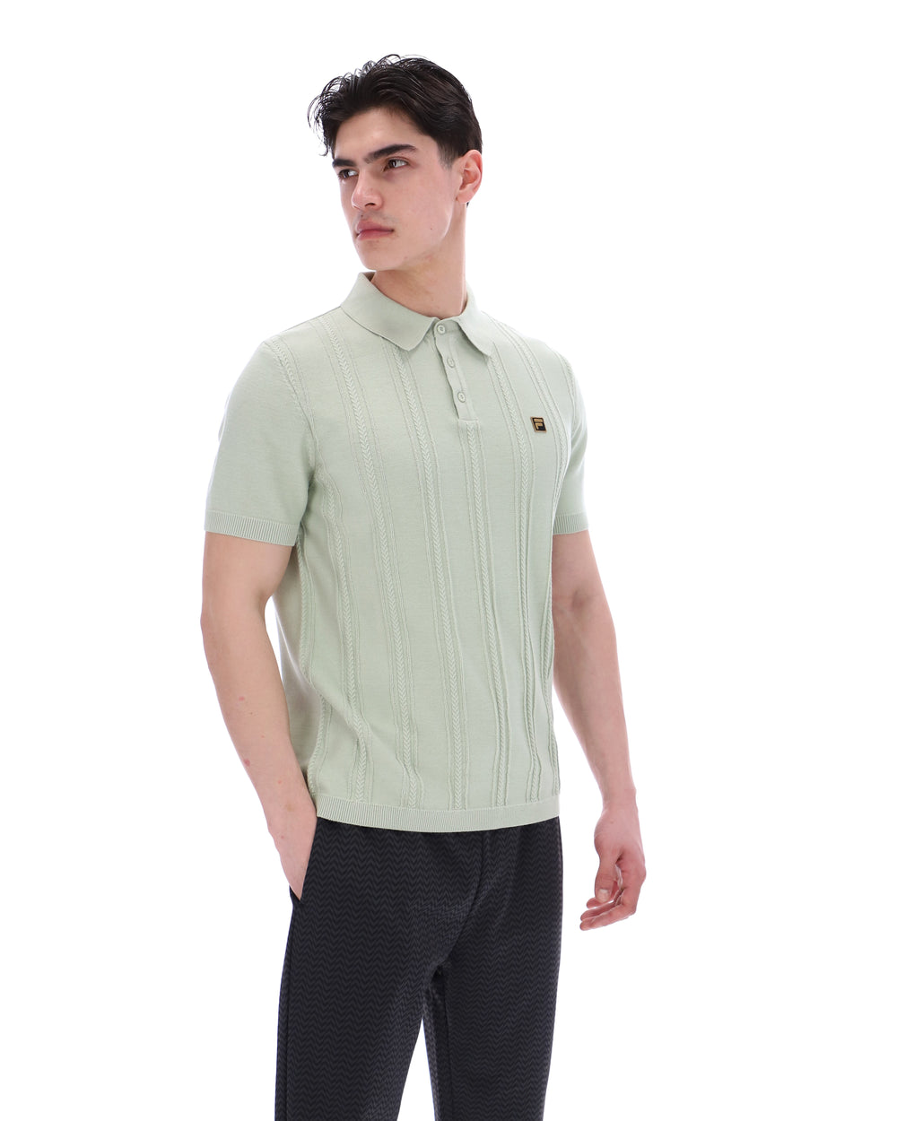 Sea Foam Barns Knitted Polo
