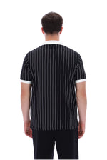 Black BB1 Classic Vintage Striped Polo