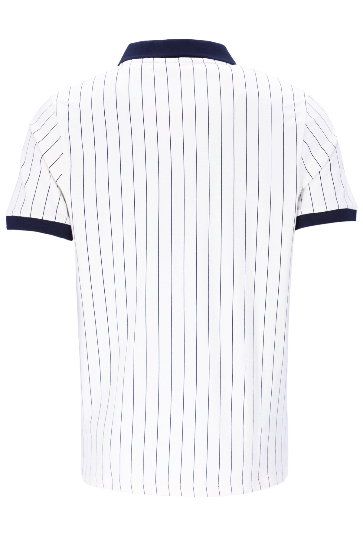 White BB1 Classic Vintage Striped Polo