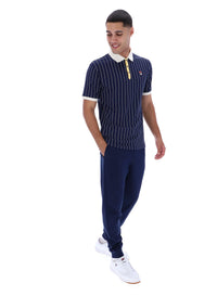Fila Navy BB1 Classic Vintage Striped Polo