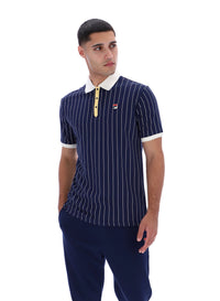 Fila Navy BB1 Classic Vintage Striped Polo