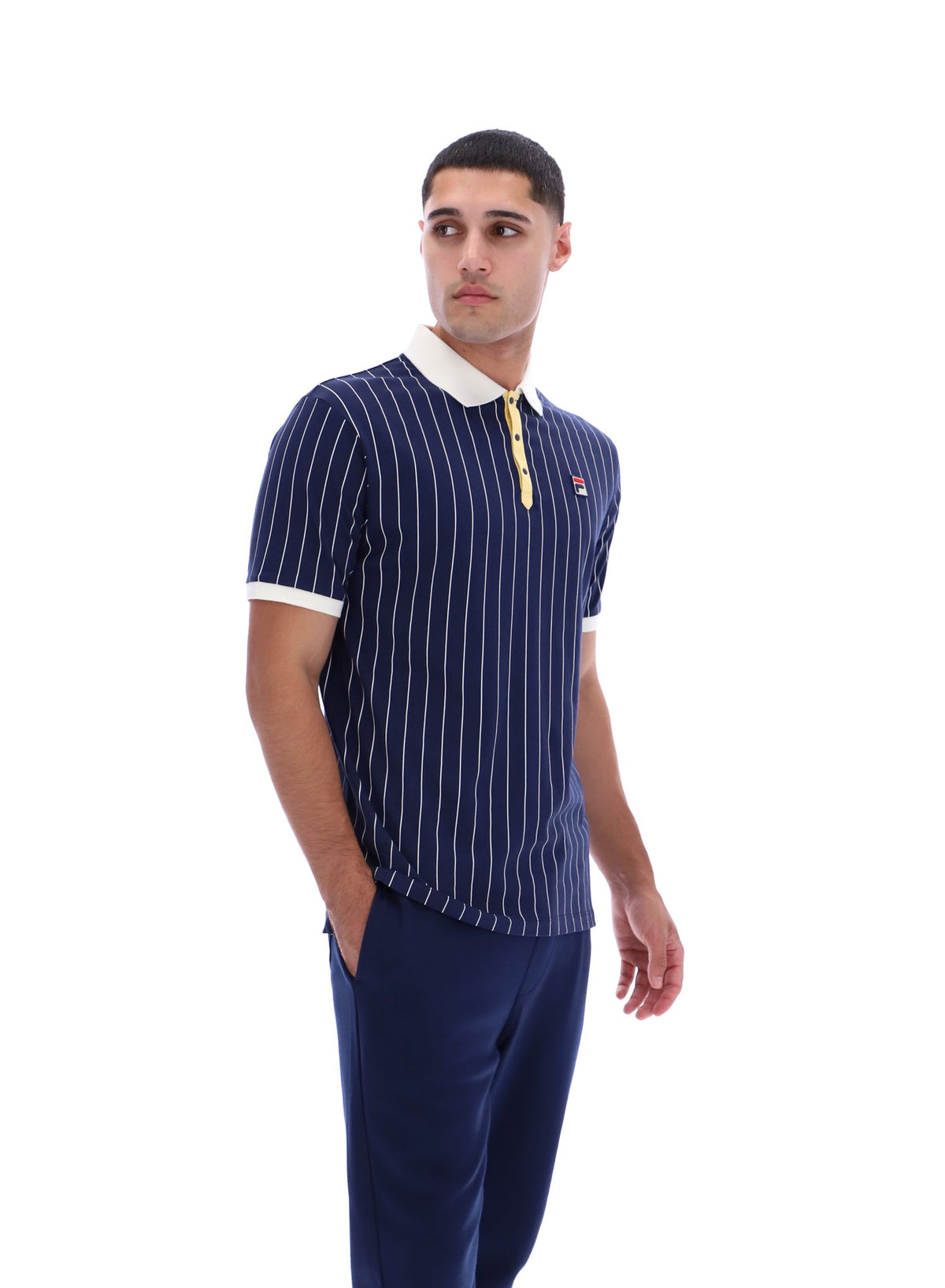 Fila Navy BB1 Classic Vintage Striped Polo