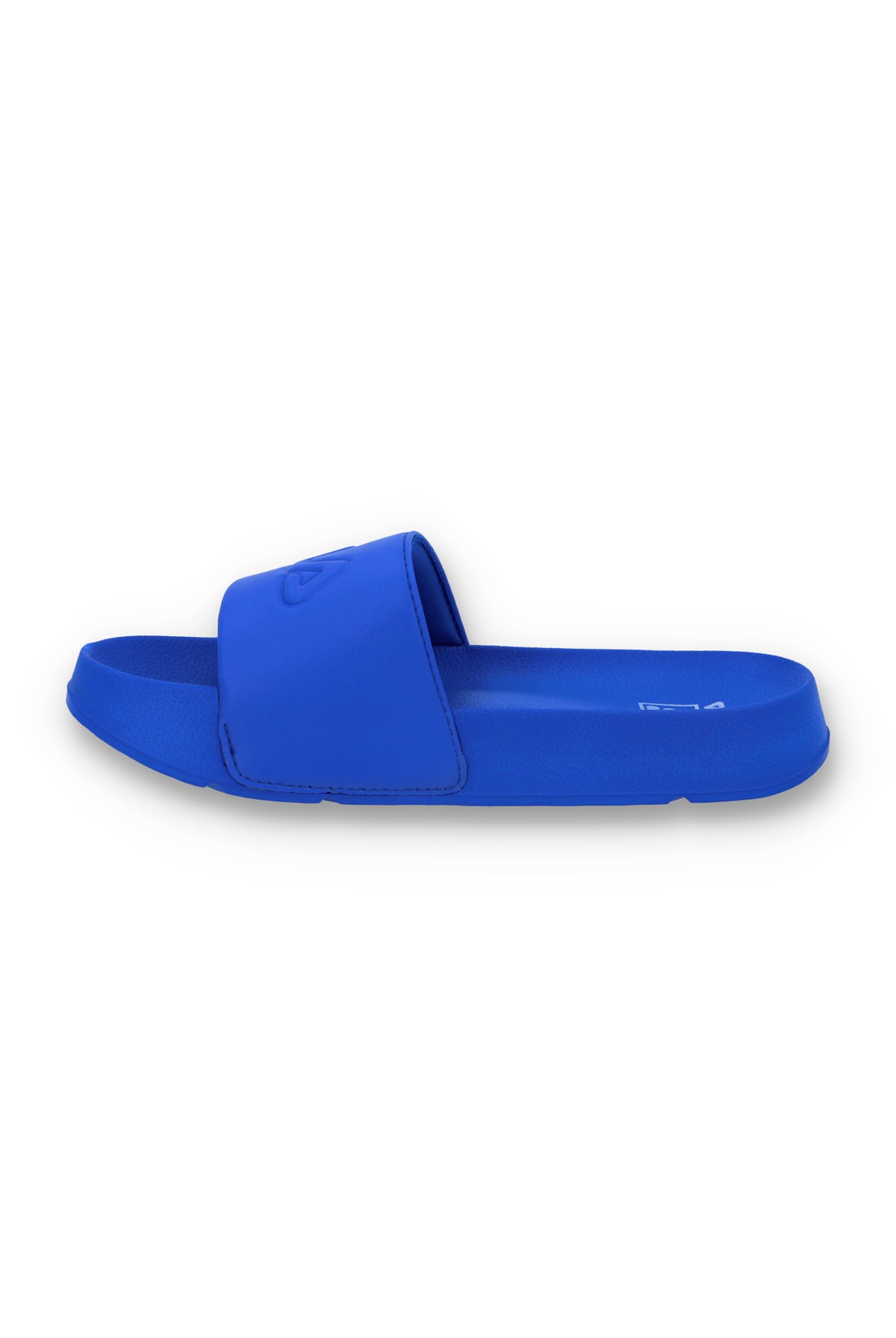 Blue FILA slider on a white background