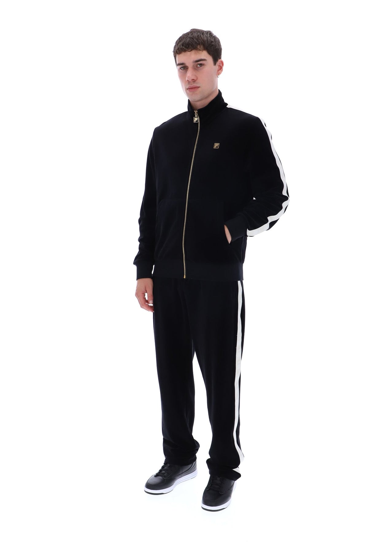 Black Bosco Velour Track Top
