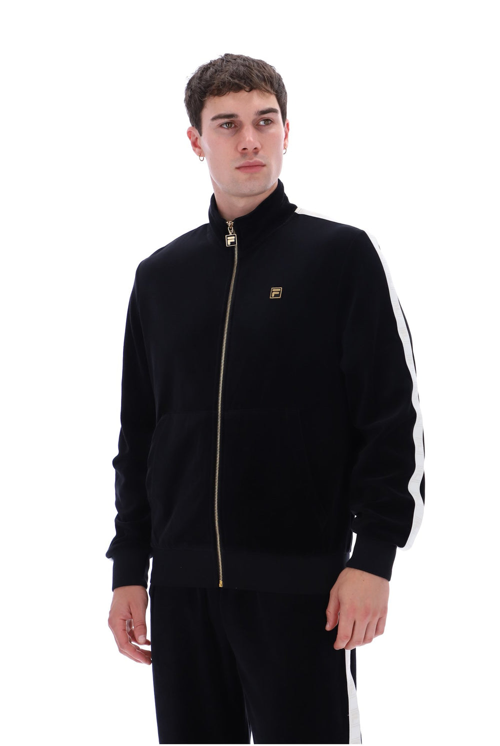 Black Bosco Velour Track Top