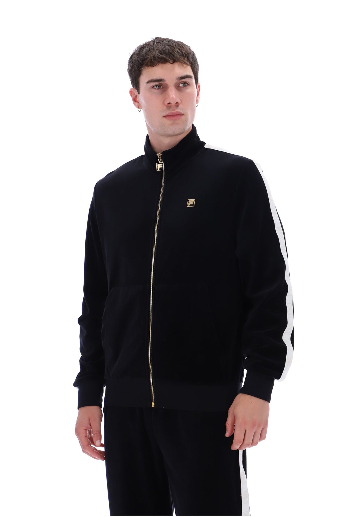 Black Bosco Velour Track Top