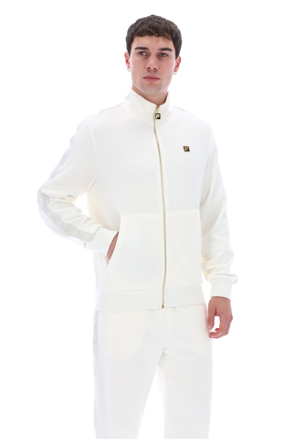 White Down Bosco Velour Track Top