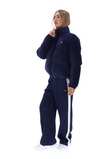 Fila Navy Brandy Cosy Ribbed Velour Puffa Jacket