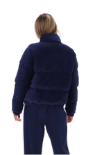 Fila Navy Brandy Cosy Ribbed Velour Puffa Jacket