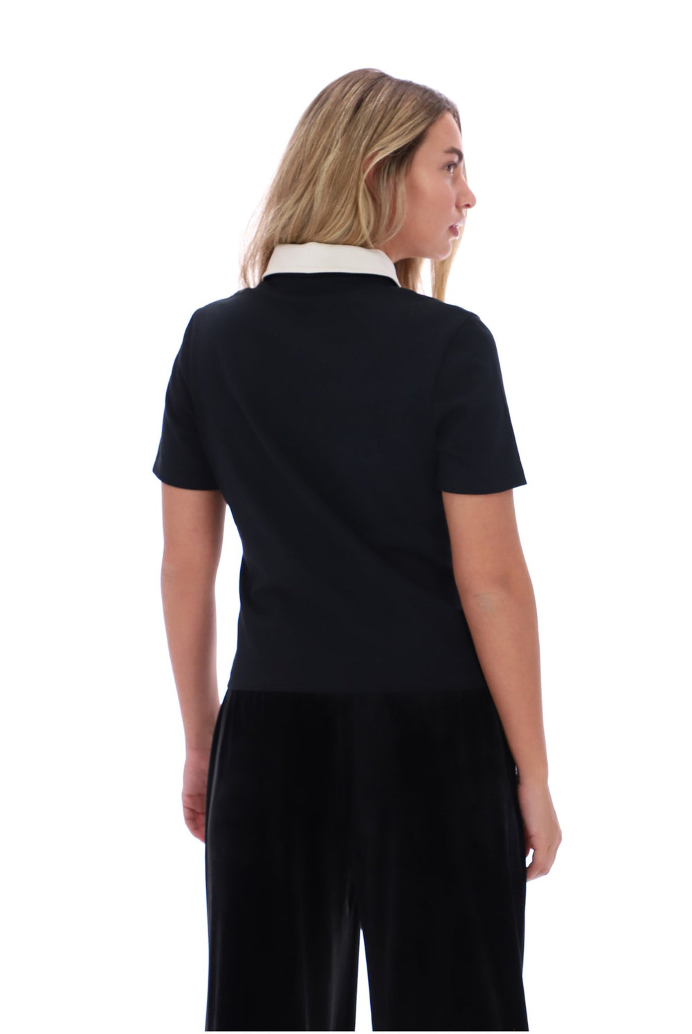 Black Callie Fitted Iconic Polo