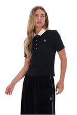 Black Callie Fitted Iconic Polo