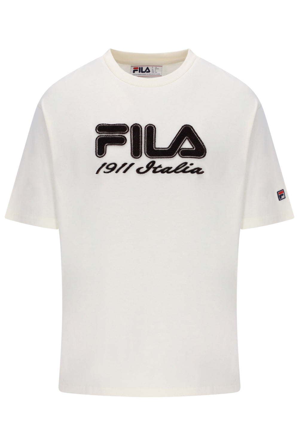 Displays the Gardenia 'FILA' branded Carly Boyfriend T-Shirt