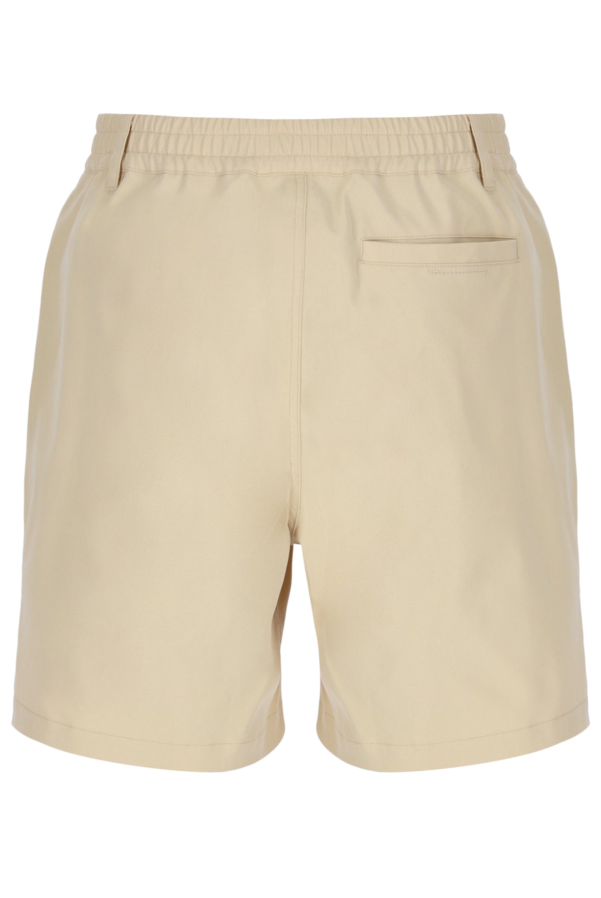 Displays the Classic Beige 'FILA' branded Caruso Chino Shorts