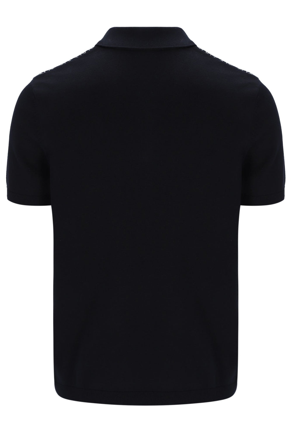 Black polo shirt on a white background