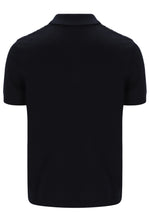 Black polo shirt on a white background