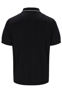 Black Casa Cable Zip Polo