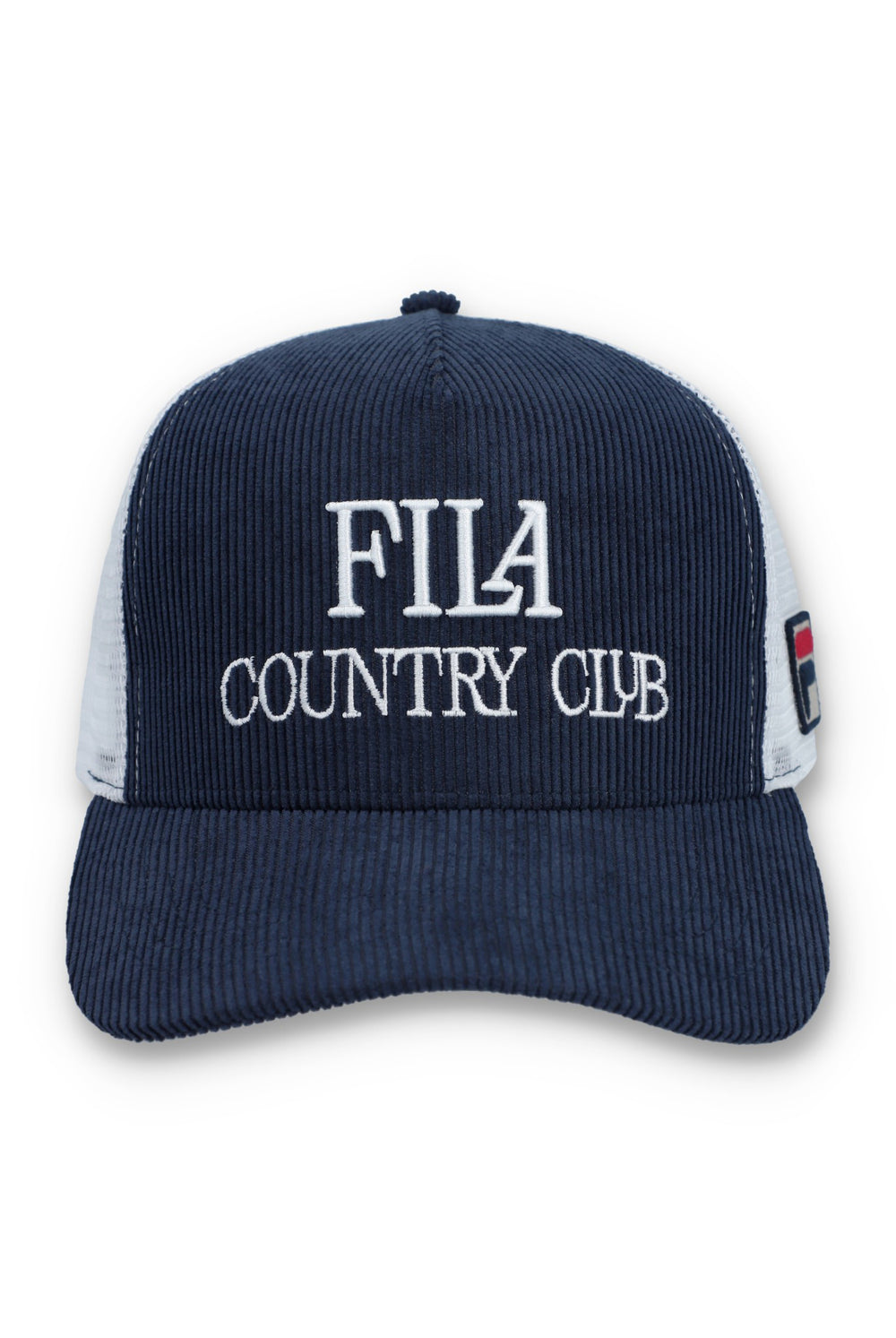 Fila Navy Cody Corduroy Mesh-Back Cap with Embroidered Graphic