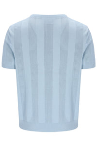 Light blue textured t-shirt on a white background