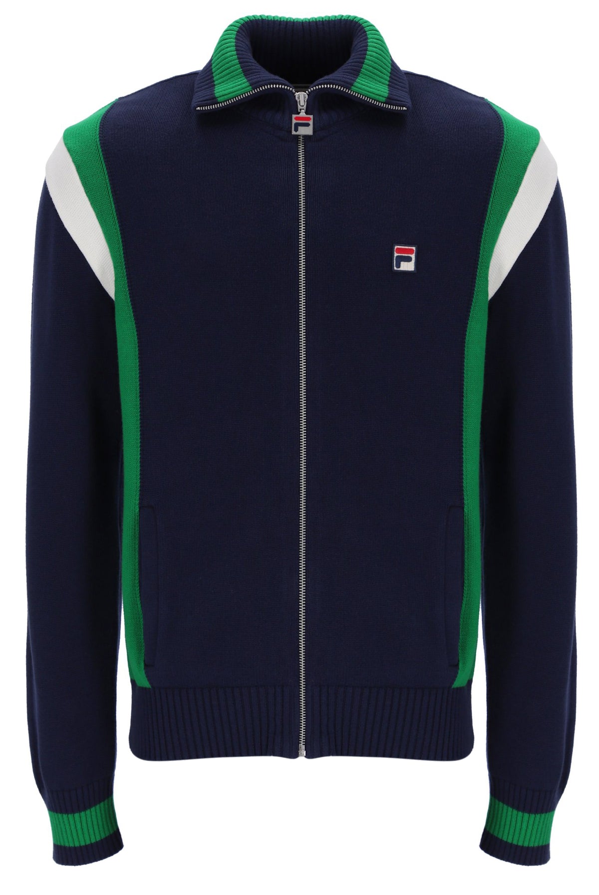Fila Navy Cortez Colourblocked Knitted Track Top