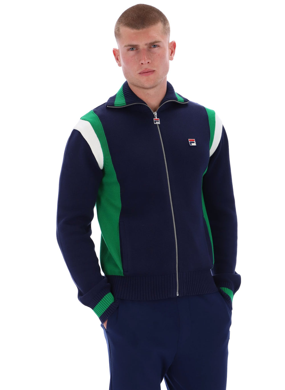 Cortez Colourblocked Knitted Track Top