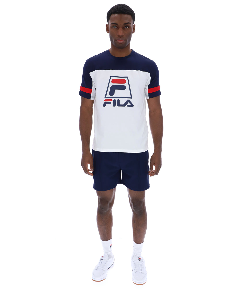 White Damon Cut and Sew Tee