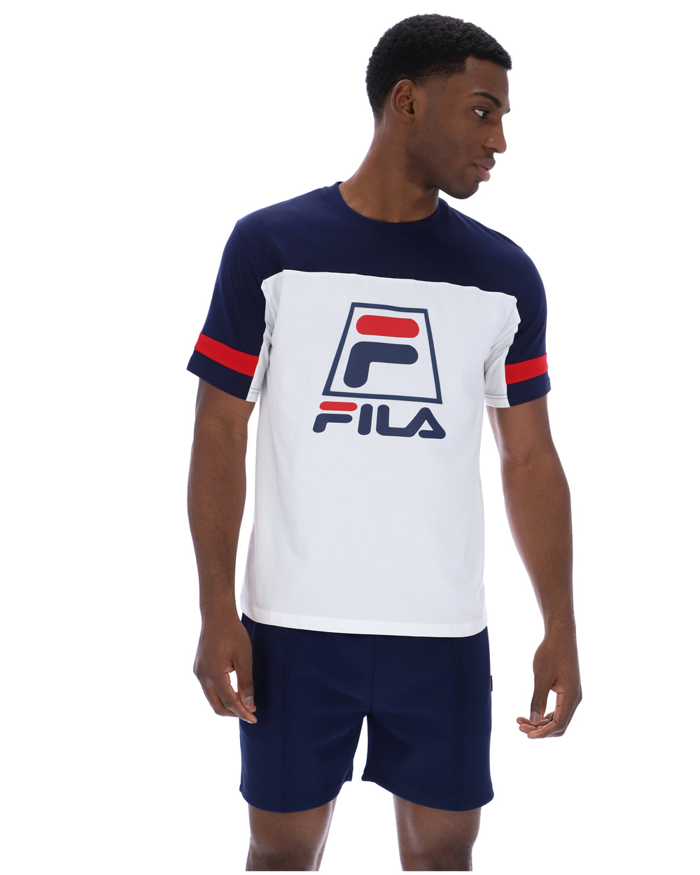 White Damon Cut and Sew Tee