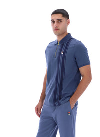 Vintage Indigo Dario Zipped Polo