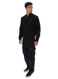 Black Dean Full Zip Faux Suede Jacket