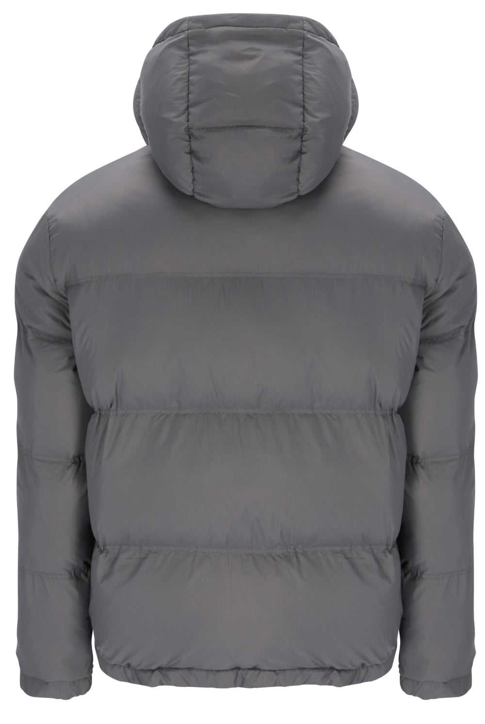 Displays the Gunmetal 'FILA' branded Desmond Hooded Puffer