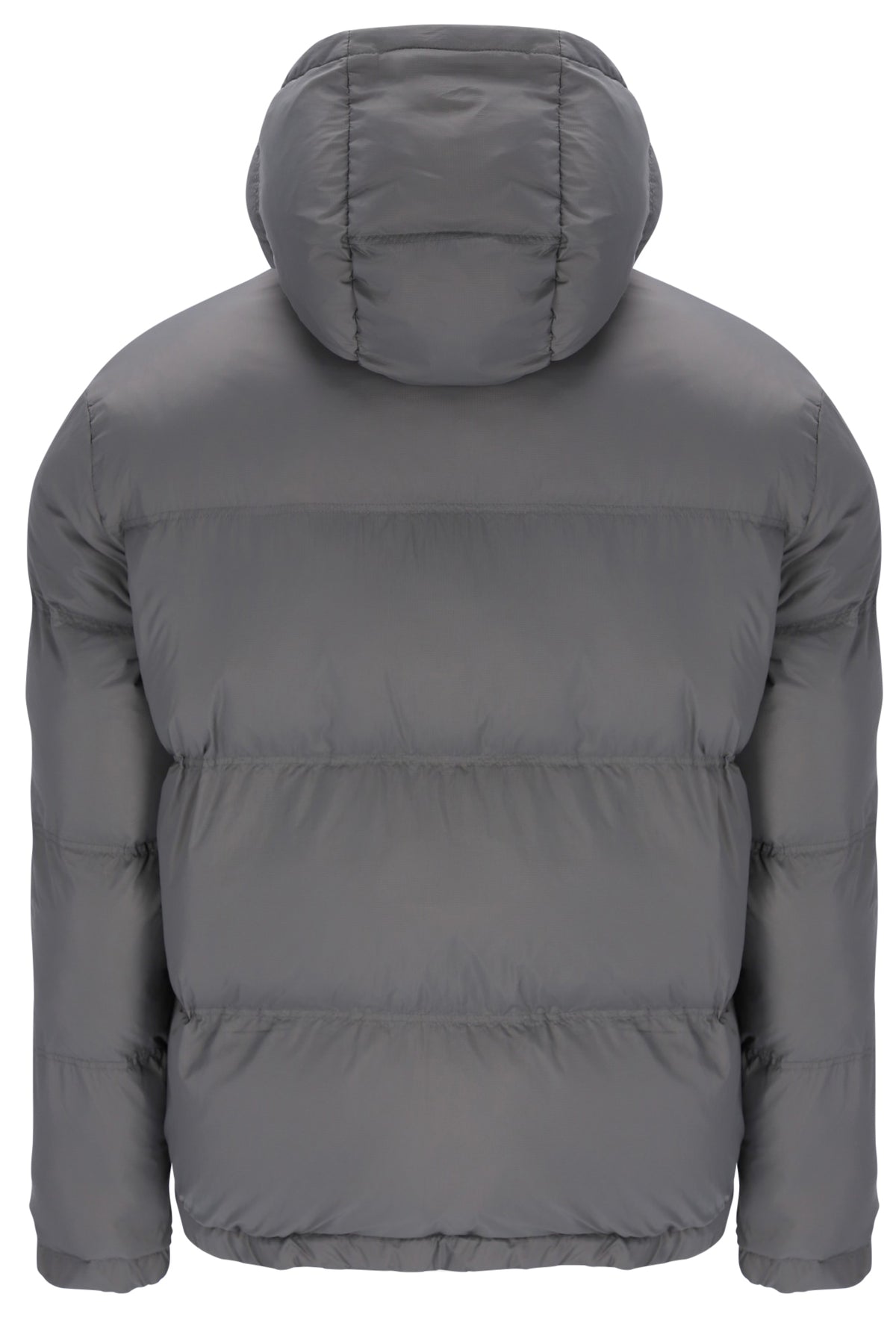 Displays the Gunmetal 'FILA' branded Desmond Hooded Puffer