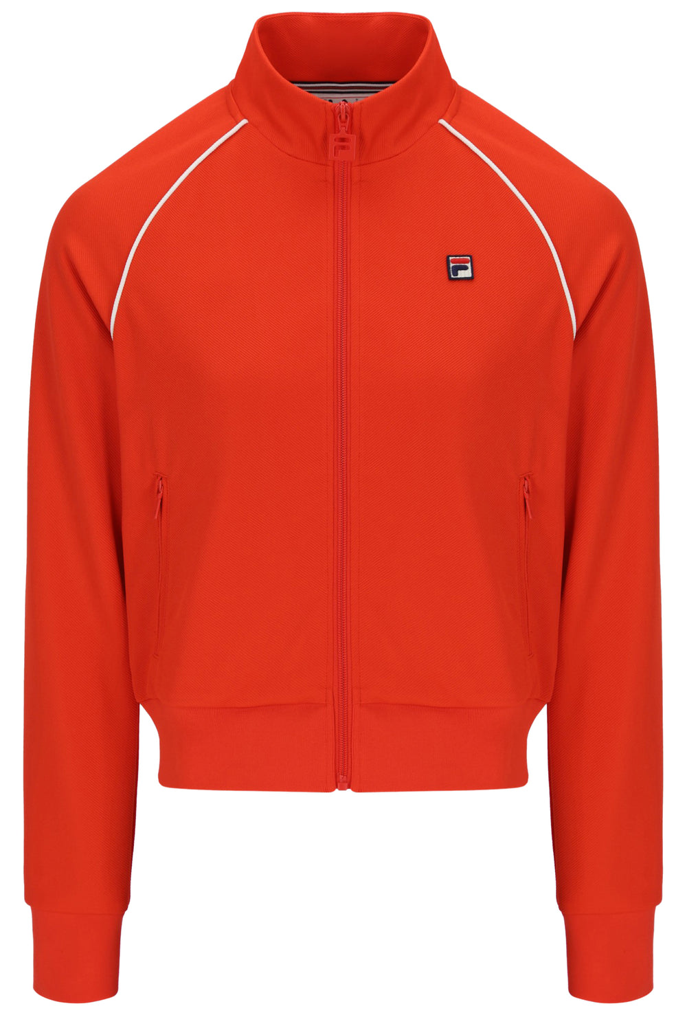 Orange jacket with a FILA logo on a white background