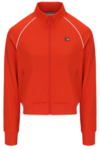 Orange jacket with a FILA logo on a white background