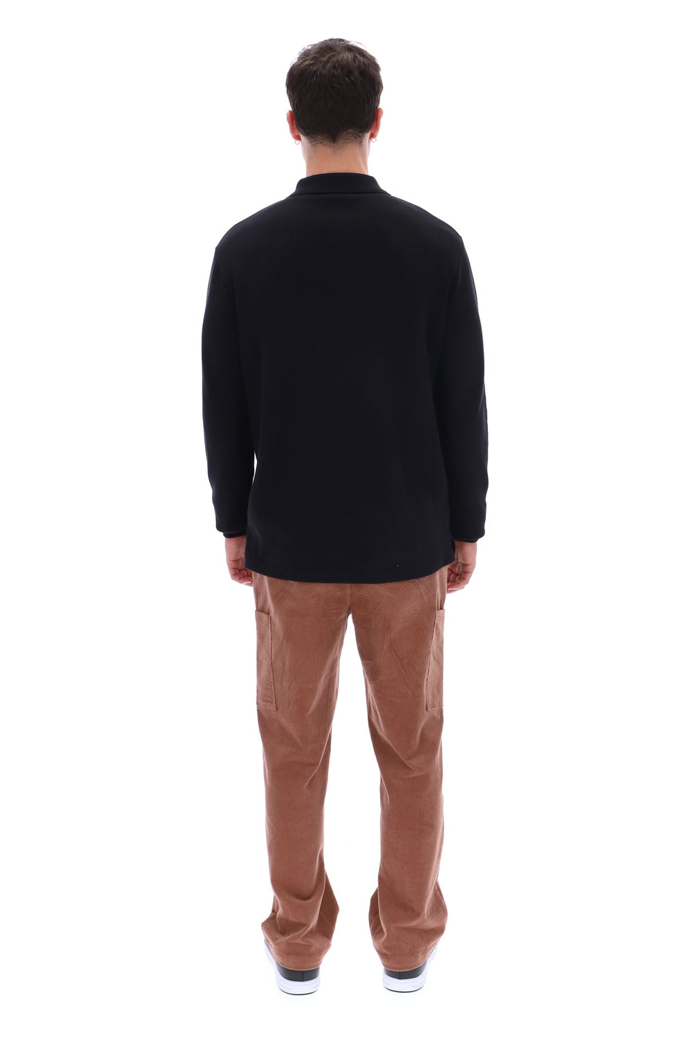 Black Dino Long Sleeve Polo