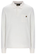 White Down Dino Long Sleeve Polo