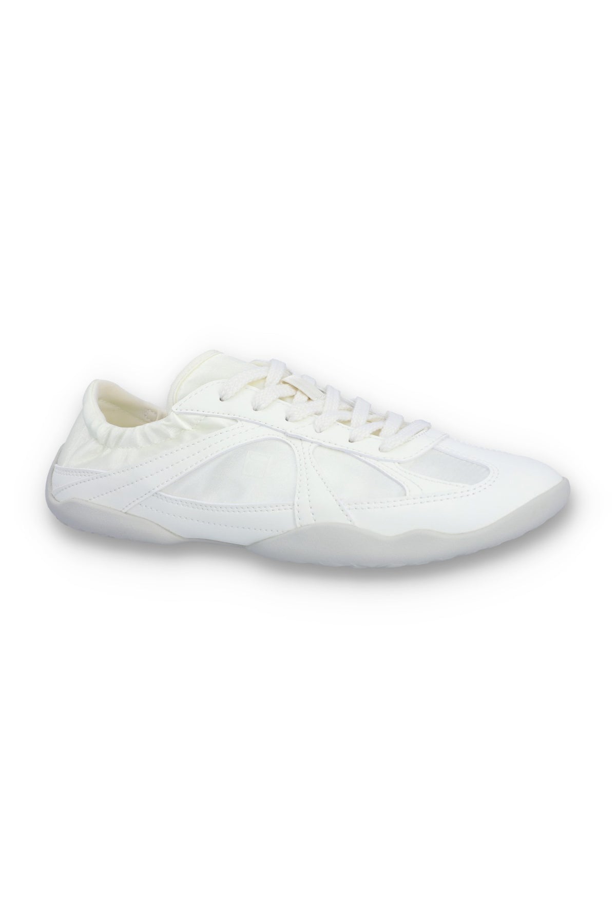White Fila shoe on a white background.